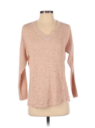 Calvin Klein Womens Open Stitch Pullover Sweater, Pink, Medium