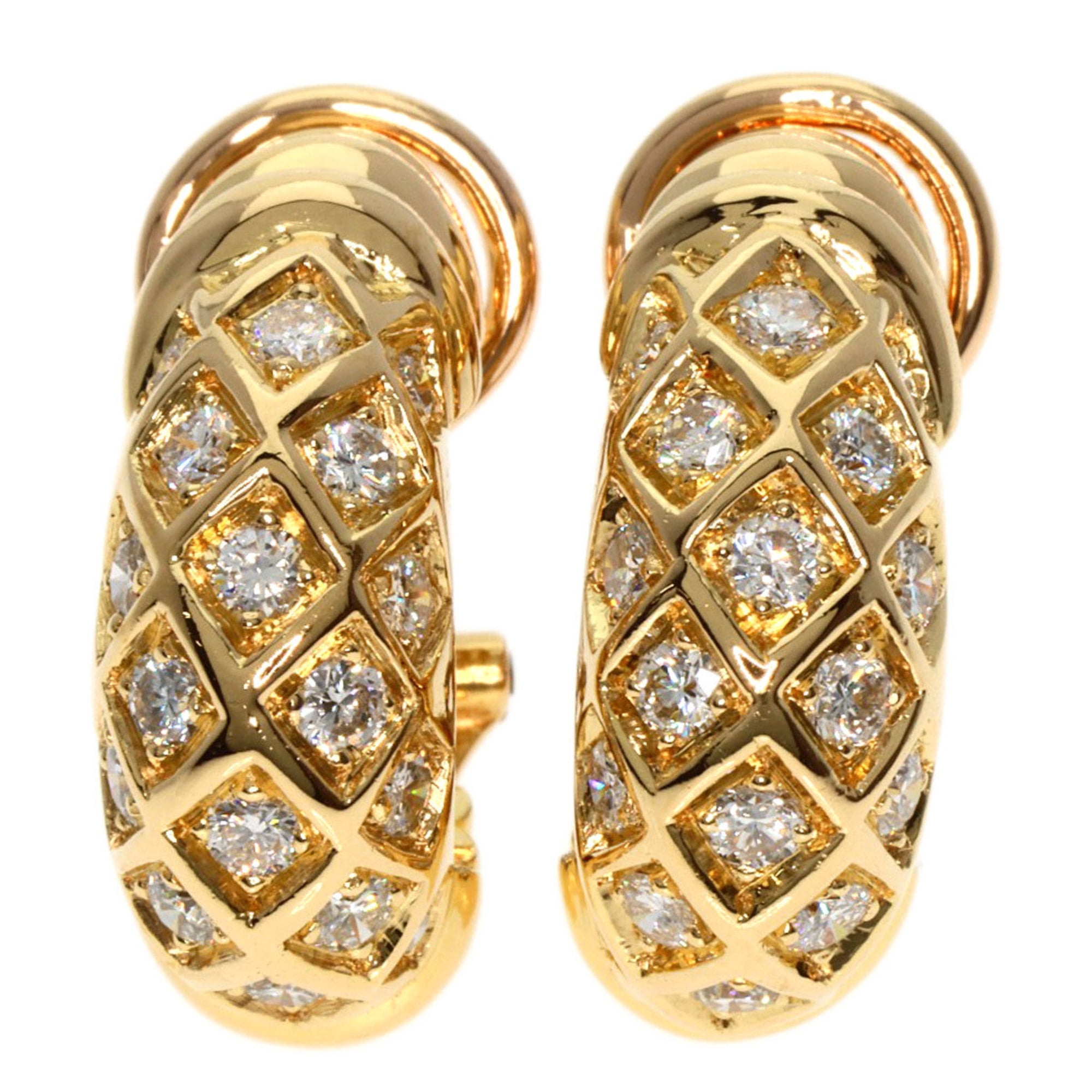 Pre-Owned Cartier Diamond Earrings K18 Yellow Gold for Women (Good 