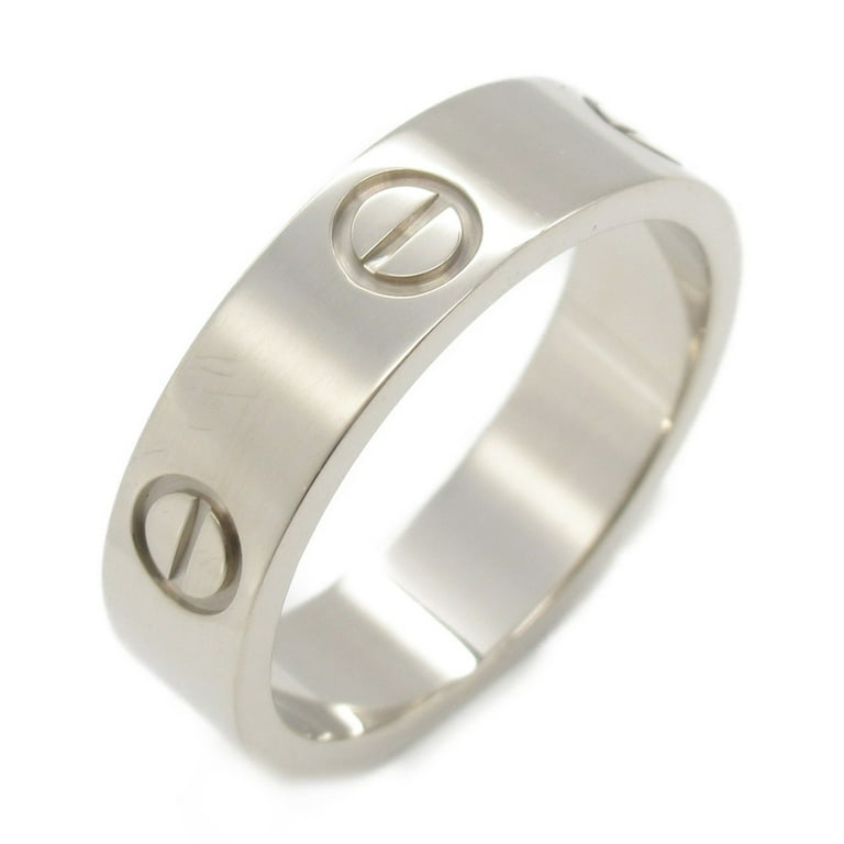 Pre Owned Cartier Love Ring K18WG White Gold Men s Women s Silver Good Walmart