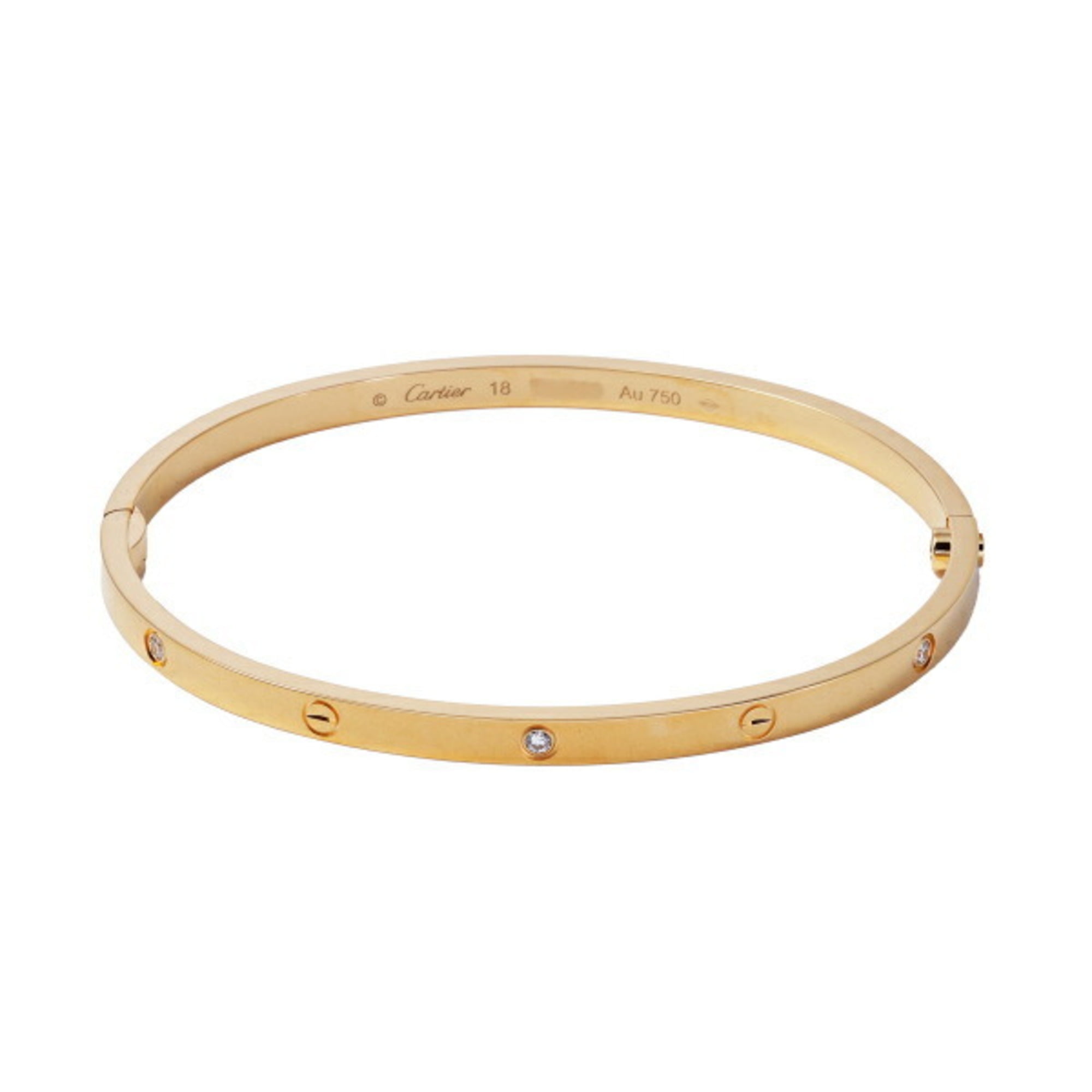 Pre-Owned Cartier SM Love K18YG Yellow Gold Bracelet (Good 