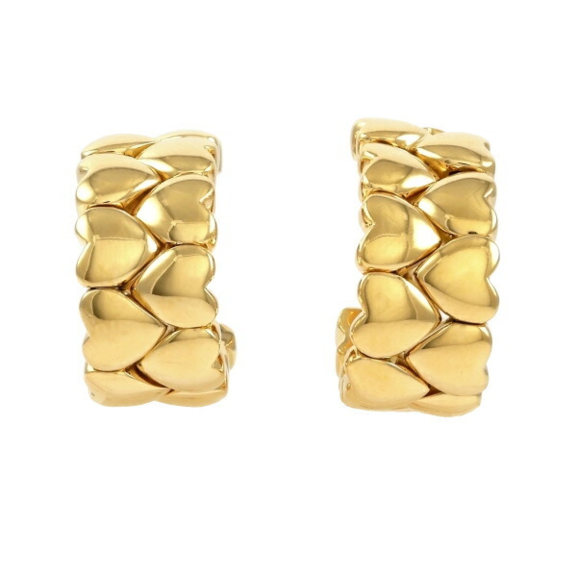 Pre Owned Cartier double heart K18YG yellow gold earrings Good Walmart