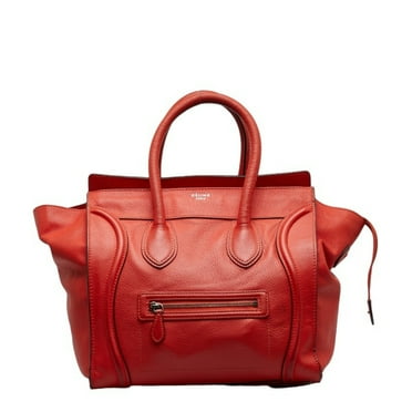 Pre-Owned Celine Luggage Shopper Handbag 165213 Orange Leather Women's CELINE (Fair)