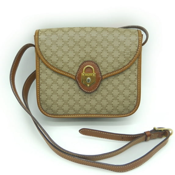 Pre-Owned Celine Macadam pattern Cadena motif turn lock pochette shoulder bag (Fair)