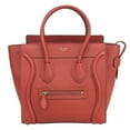 thumbnail image 1 of Pre-Owned Celine luggage micro handbag leather red 167793 (Good), 1 of 6