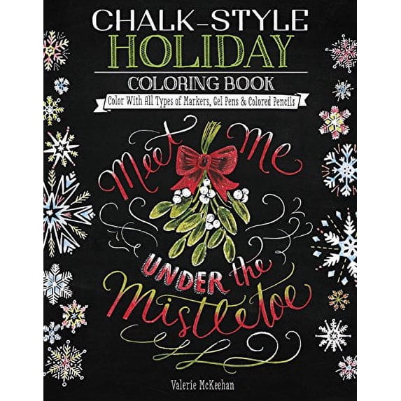 Pre-Owned Chalk-Style Holiday Coloring Book: Color with All Types of Markers, Gel Pens & Colored Pencils (Design Originals) 32 Hand-Drawn Christmas Designs in the Paperback
