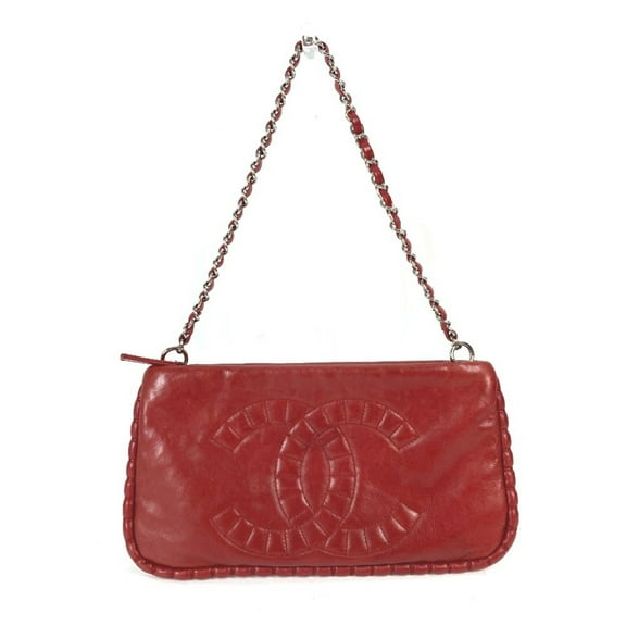 Pre-Owned Chanel A48547 10A bag shoulder chain Shoulder Bag Red SilverHardware (Good)