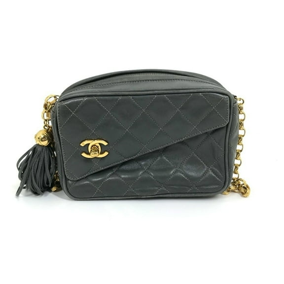 Pre-Owned Chanel CC Mark Bag Single Chain Shoulder Bag Gray Based GoldHardware (Good)