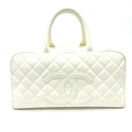 Pre-Owned Chanel CC Mark Quilted Matelasse Bag Hand Bag White (Good)