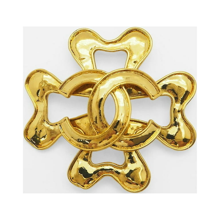 used Pre-owned Chanel Chanel Clover Coco Brooch Deca Gold 94P Pin Ladies (Good), Adult Unisex, Size: One Size