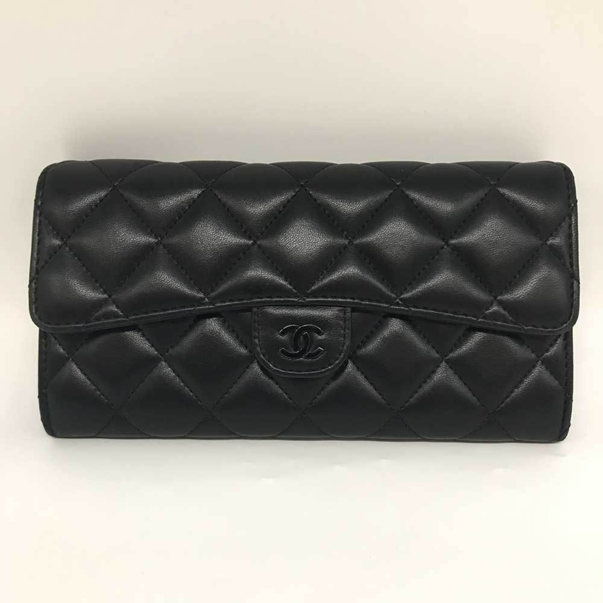 Chanel lambskin long wallet sale