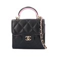 thumbnail image 1 of Pre-Owned Chanel Matelasse Coco Mark Shoulder Bag Lambskin Black Women's CHANEL Chain (Good), 1 of 7