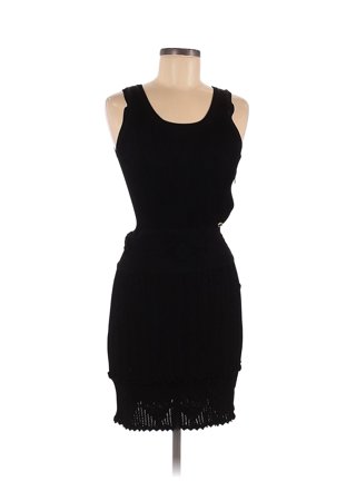 CHANEL one piece Dress P17918V10078 polyester Black Used Women size 38