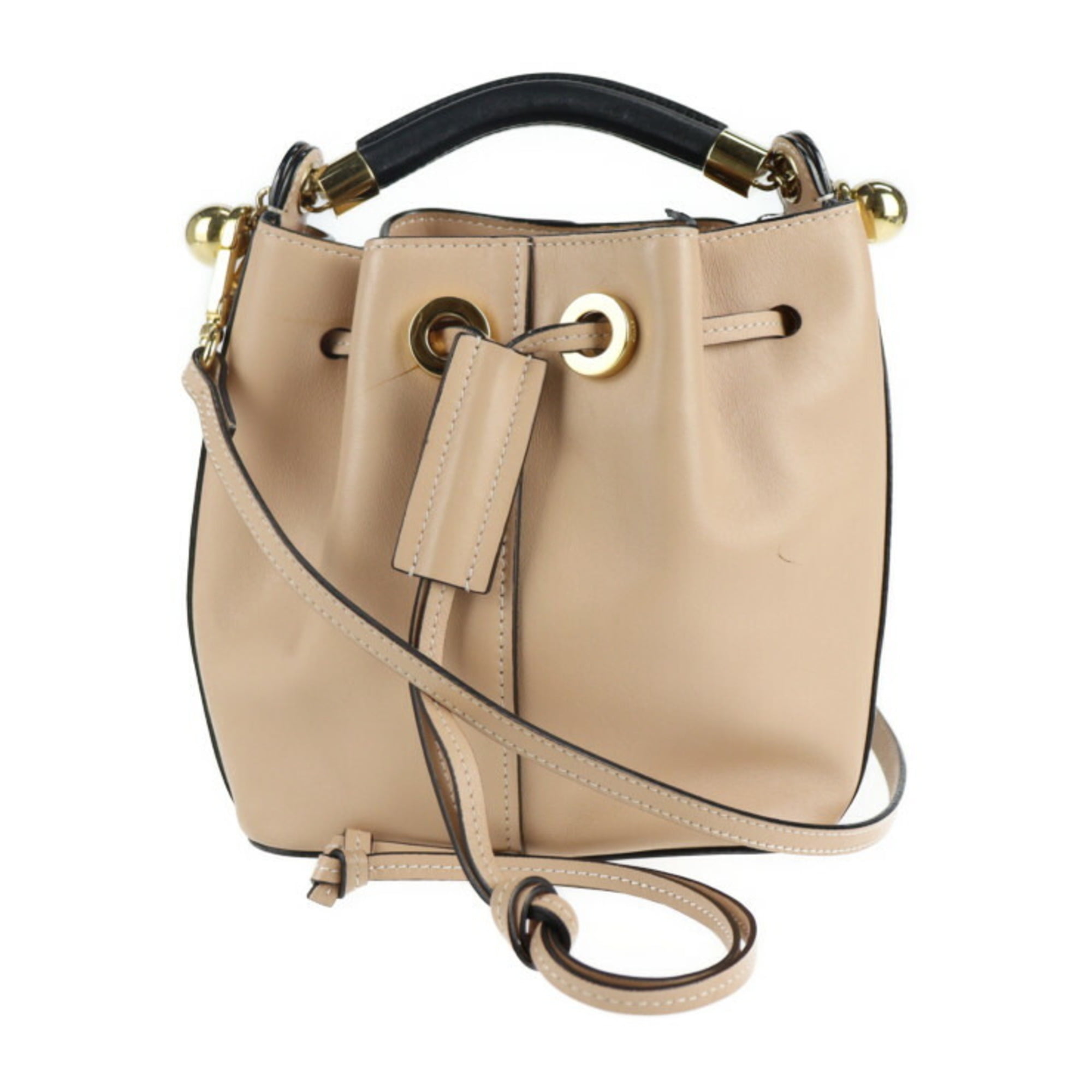 Pre Owned Chlo Chloe GALA gala handbag leather pink beige 2WAY shoulder bag Good