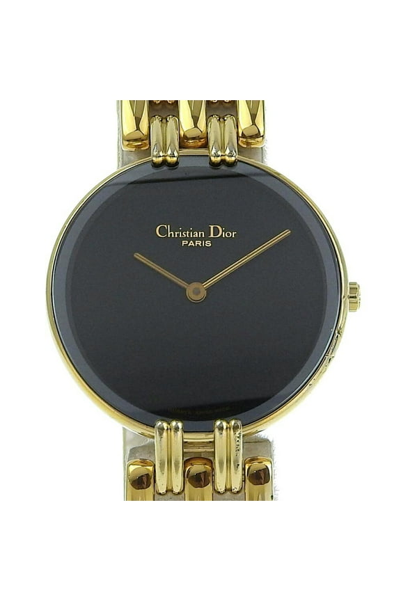 Pre-Owned Christian Dior Bakira Watch D46-154-4 Gold Plated Quartz Analog Display Black Dial Women's I120224009 (Good)