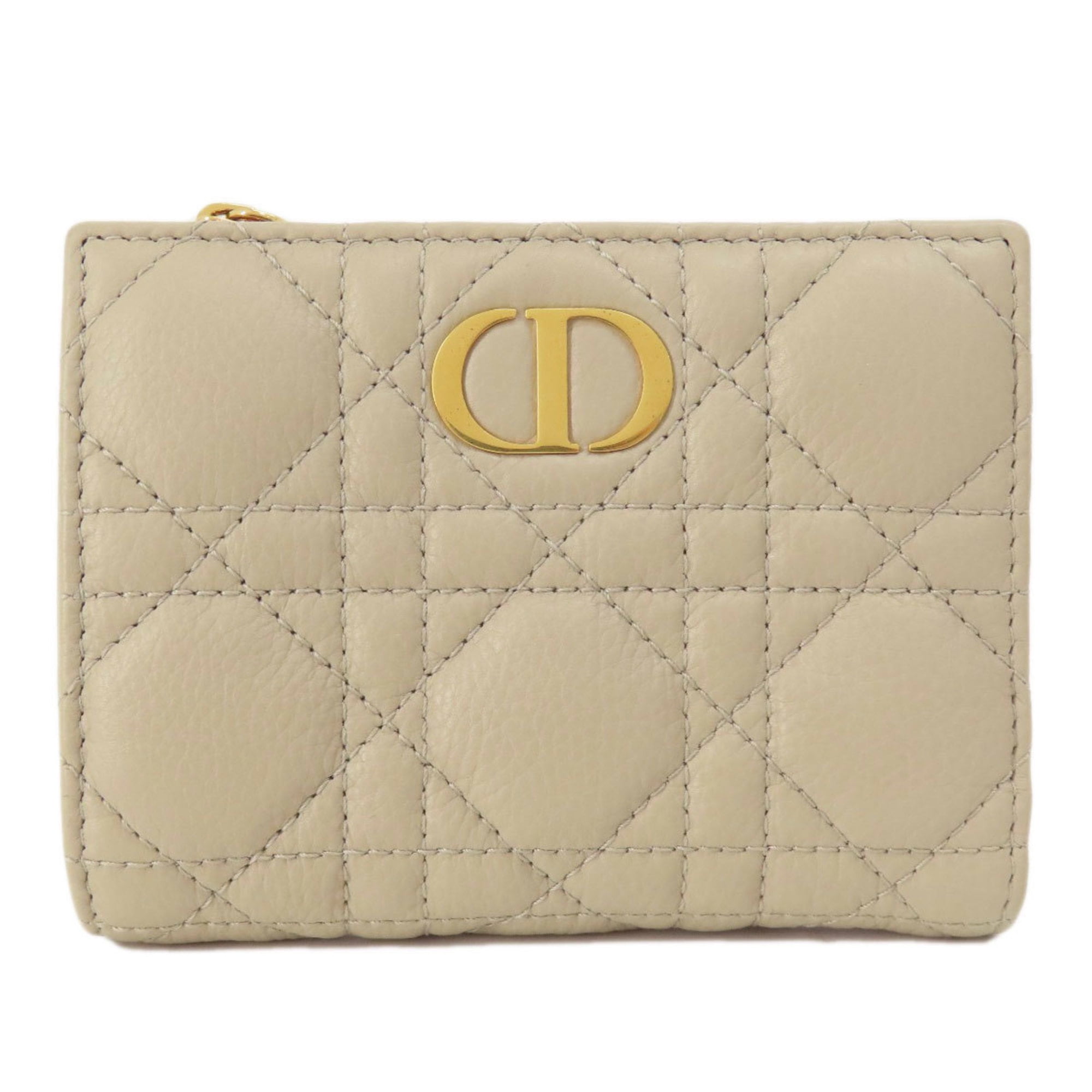 Pre-Owned Christian Dior Lady Lotus Wallet Cannage Bi-fold