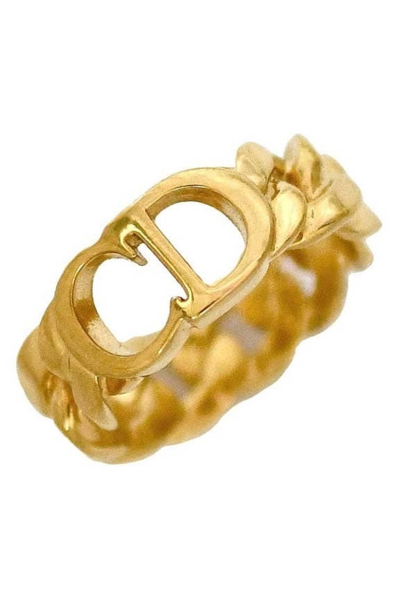Pre-Owned Christian Dior Ring Gold ec-20379 Chain Size 10 GP Ladies Finger (Good)