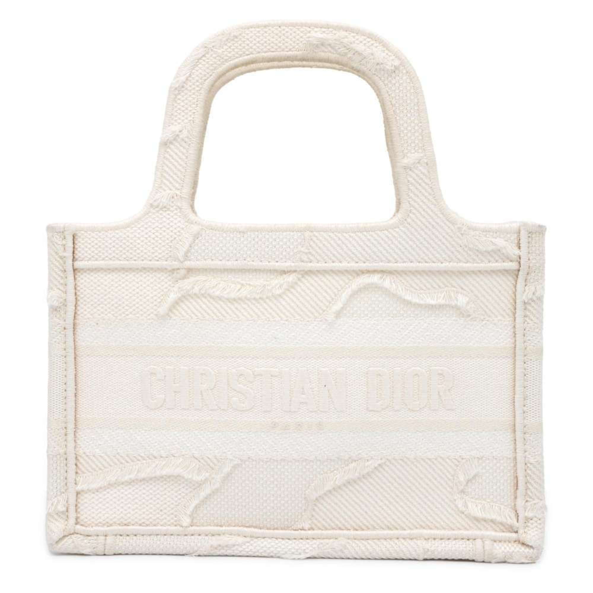 Pre Owned Christian Dior Tote Bag Book Canvas White Sale Item Good Walmart