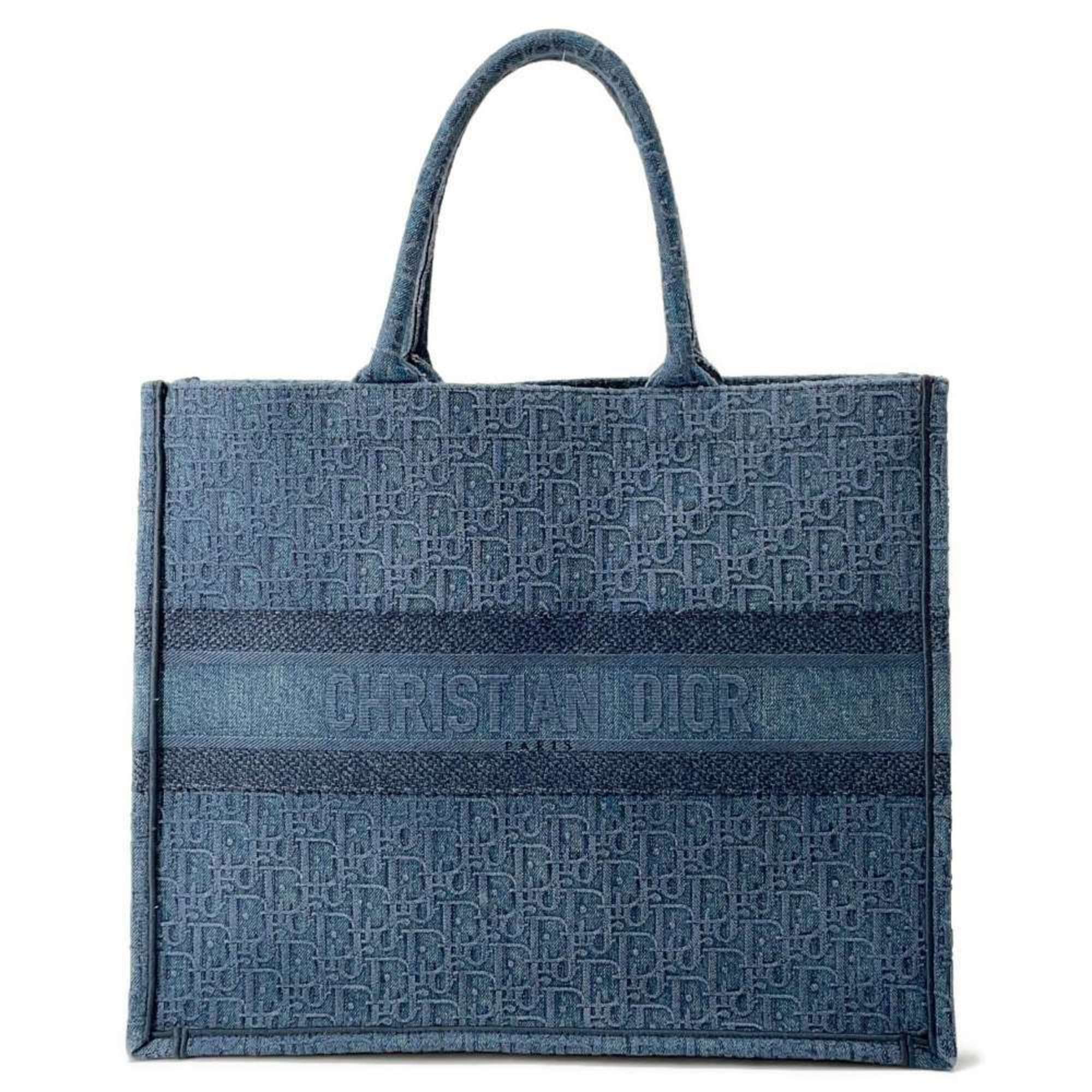 Pre-Owned Christian Dior Tote Bag Book Large Denim M1286ZWAL (Good 