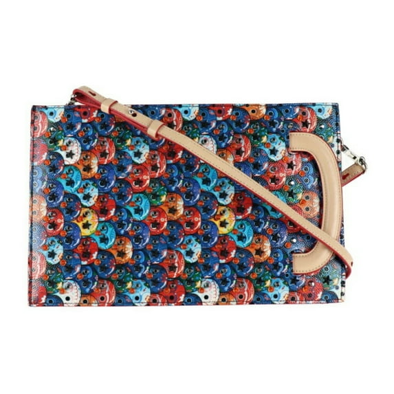 Pre-Owned Christian Louboutin Trick Track Small Portfolio Clutch Bag 3175108 Leather Multicolor Skull 3WAY 2WAY Shoulder (Good)