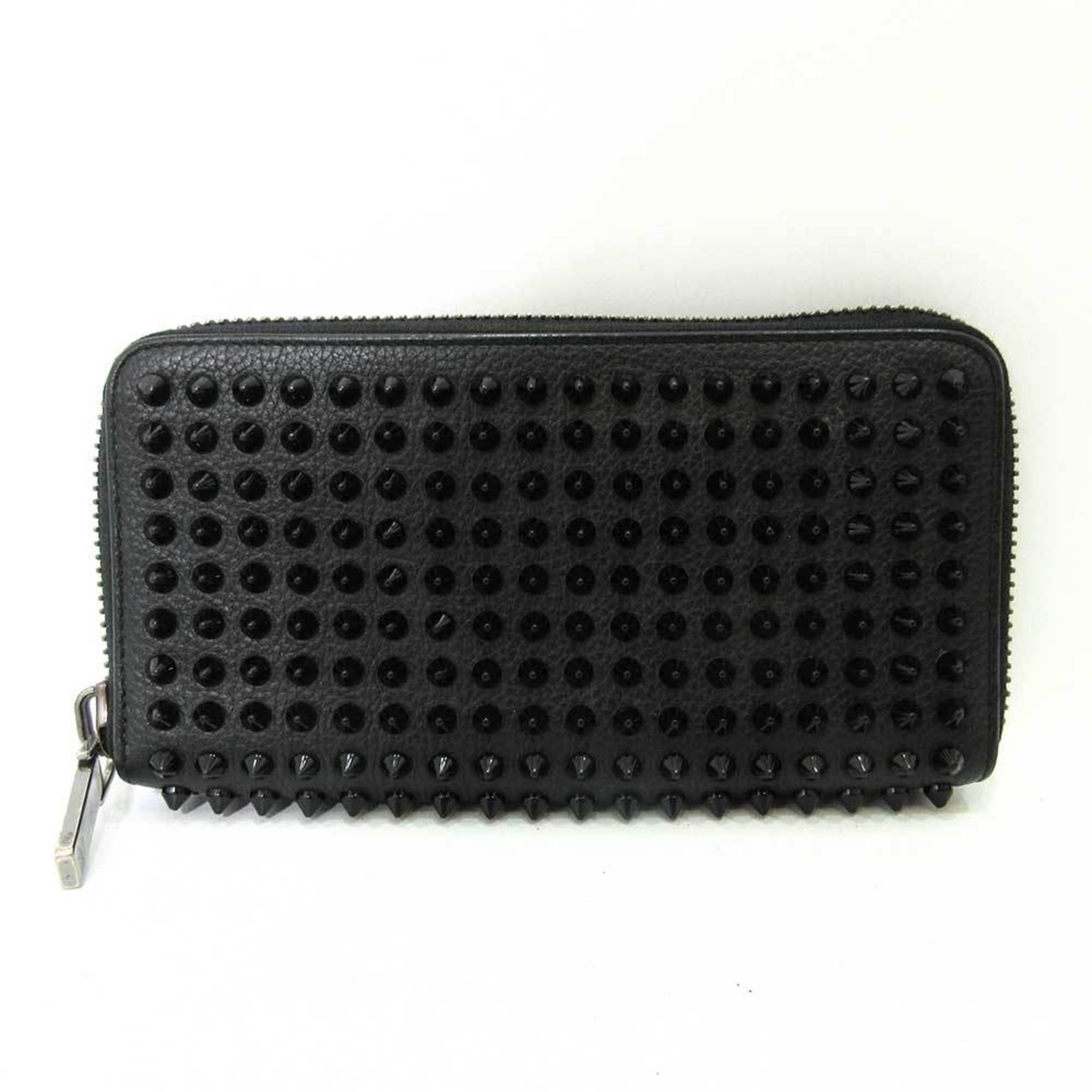 Pre-Owned Christian Louboutin Wallet Long Round Zipper Black