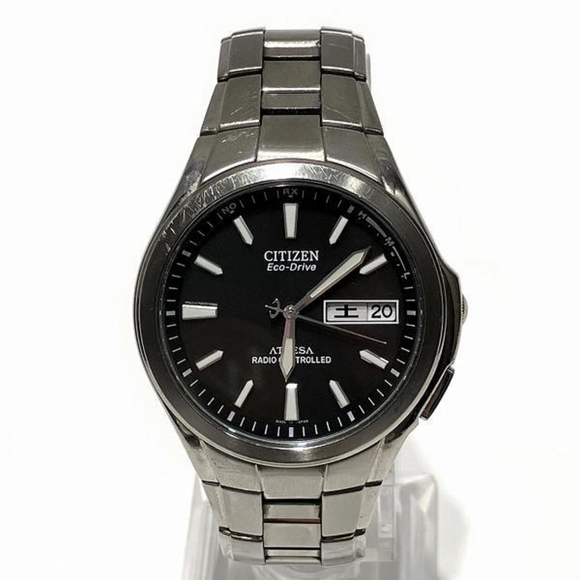 Pre Owned Citizen Attesa Eco Drive H100 T010431 Radio Solar Watch Men s Fair