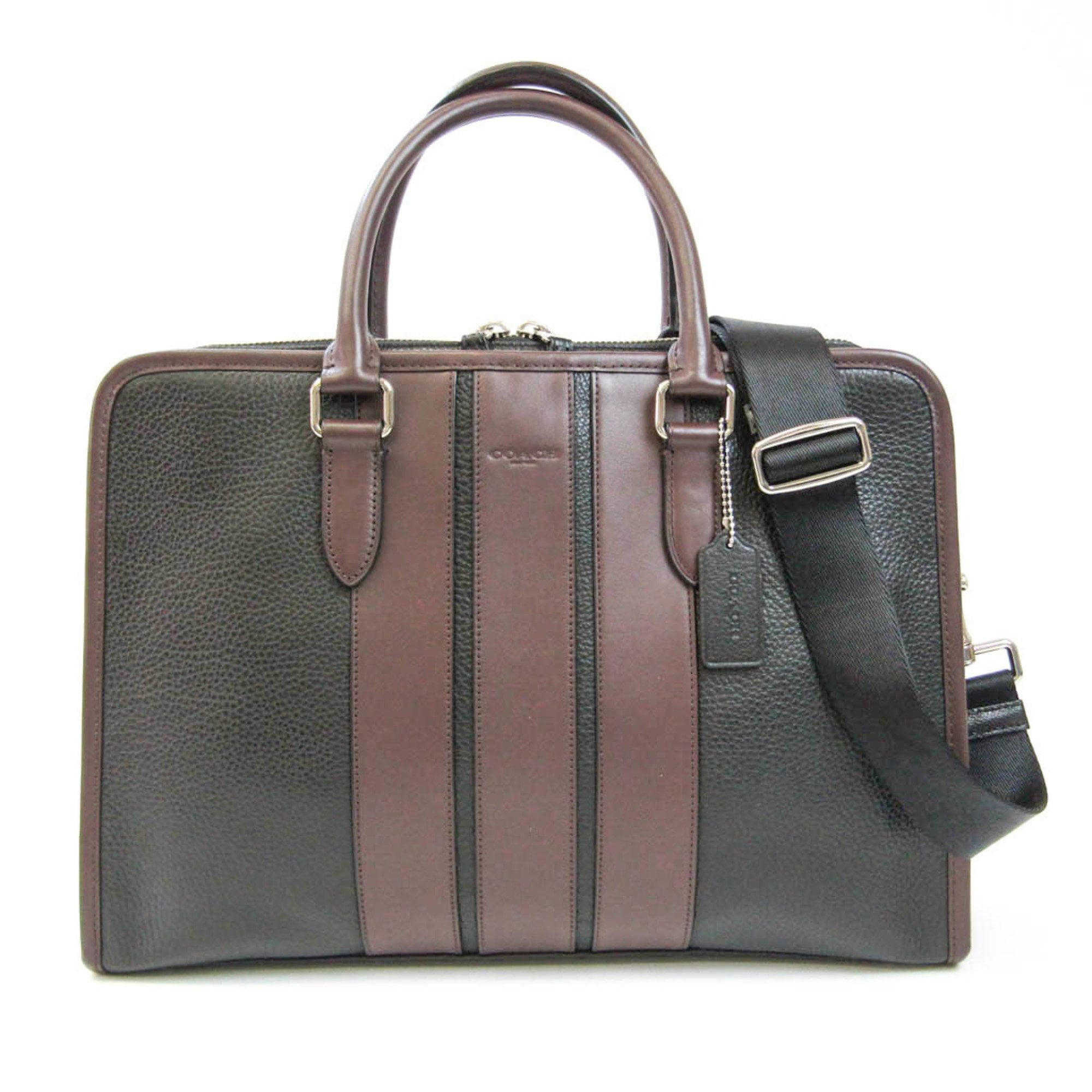 Pre Owned Coach BOND F72308 Men s Leather Briefcase Shoulder Bag