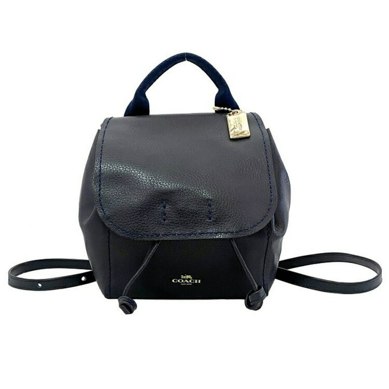 Pre Owned Coach Backpack Navy Derby F59819 Leather COACH Rucksack
