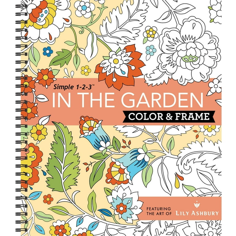 Pre-Owned Color & Frame - In the Garden (Adult Coloring Book)  (Spiral-bound) 1680223178 9781680223170