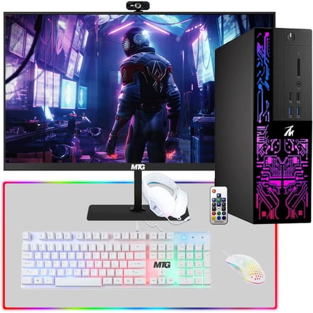 Pre-Owned Computer Desktop PC, Intel Core i5-6500, TechMagnet Siwa 6, New MTG 22 Inch Monitor, 16GB RAM, 240GB SSD + 2TB HDD, 1GB Graphic Card, Gaming Kit Webcam, WiFi, Windows 10 Pro (Refurbished)