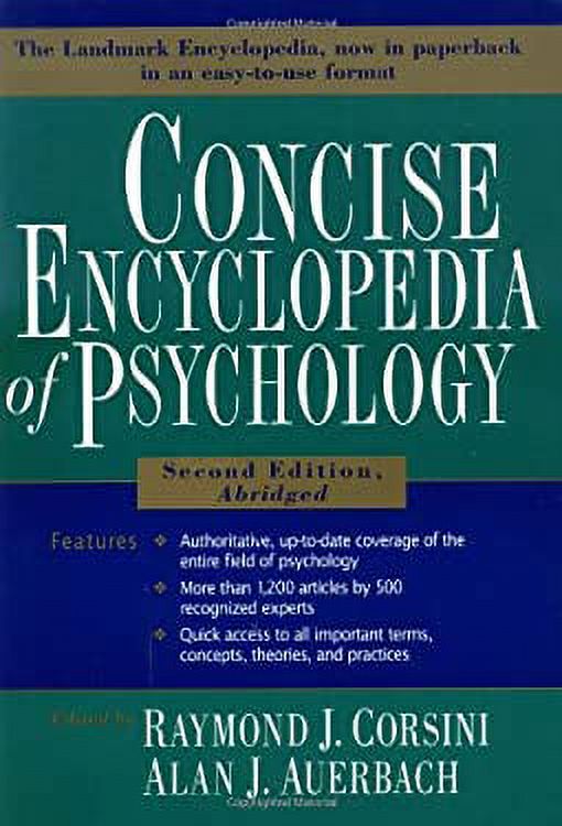 PreOwned Concise Encyclopedia of Psychology 9780471192824