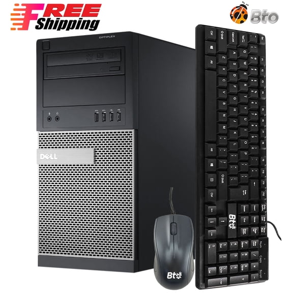Dell 9020 Desktop Tower Computer PC Intel Core i5-4th Gen. Processor 16GB Ram, 256GB SSD Bto Keyboard & Mouse Wi-Fi Adapter, Windows 10 Pro