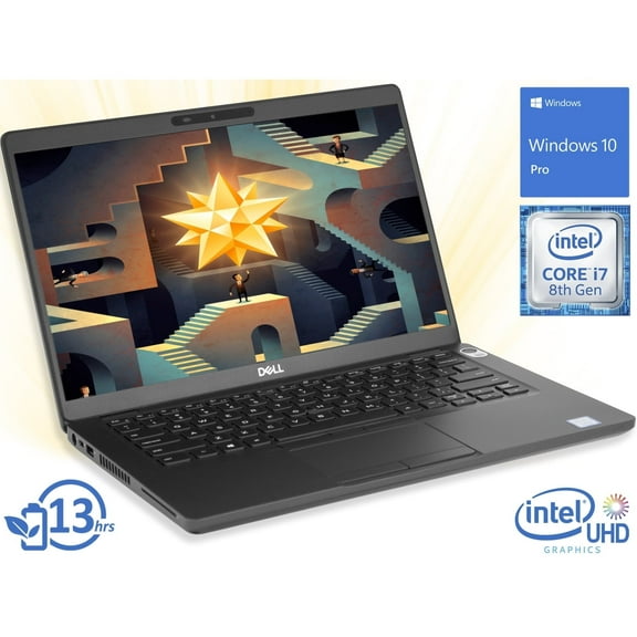 Dell Latitude 5400 Notebook, 14" FHD Touch Display, Intel Core i7-8665U Upto 4.8GHz, 16GB RAM, 512GB NVMe SSD, HDMI, DisplayPort via USB-C, Card Reader, Wi-Fi, Bluetooth, Windows 10 Pro
