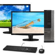 Pre-Owned Dell OptiPlex 3020 SFF Computer Desktop PC, Intel Core i5 Processor, 16GB Ram, 120GB M.2 SSD, 1 TB HDD, New DUAL Dell 19 Inch Monitor, BTO Wi-Fi & Bluetooth, Windows 10 Pro (Refurbished)