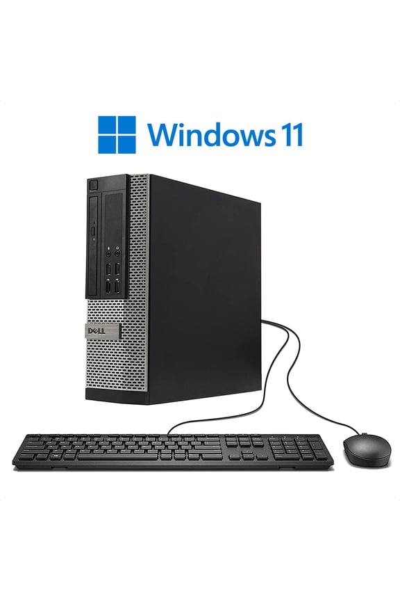 Restored Dell OptiPlex 7010 Windows 11 Pro SFF Desktop Computer with an Intel Quad Core i5 CPU 8GB RAM 500GB HD DVD-RW Wifi and a 19" LCD -Computer (Refurbished)