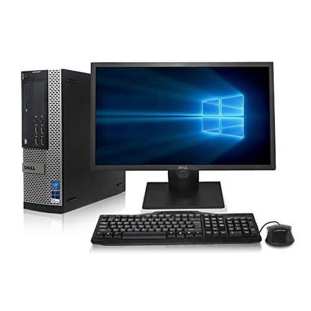 Pre-Owned Dell Optiplex 7010 Desktop Computer- Intel Core i7 3.4GHz, 8GB DDR3, New 2TB HDD, Windows 10 Pro 64-Bit, WiFi, DVDRW + New Dell Full HD 22 inch LED Monitor (Refurbished: Good)
