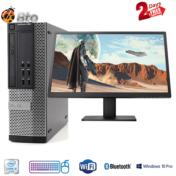 Pre-Owned Dell Optiplex 9020 SFF Desktop Computer, Intel Core i5-4th. 4GB Ram, 250 GB HDD, 20" LCD, 16GB USB, Keyboard & Mouse, Wi-Fi, Bluetooth, Windows 10 Pro (Refurbished)
