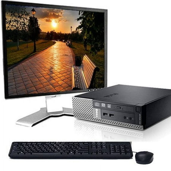 Pre-Owned Dell Optiplex Desktop Computer Intel Core I5 Processor 8GB RAM 320GB HD Wifi DVD with 19" LCD Monitor Keyboard and Mouse - Used