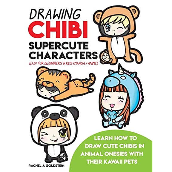 Pre-Owned Drawing Chibi Supercute Characters Easy for Beginners Kids Manga / Anime : Learn How to Draw Cute Chibis in Animal Onesies with their Kawaii Pets Drawing for Kids Paperback
