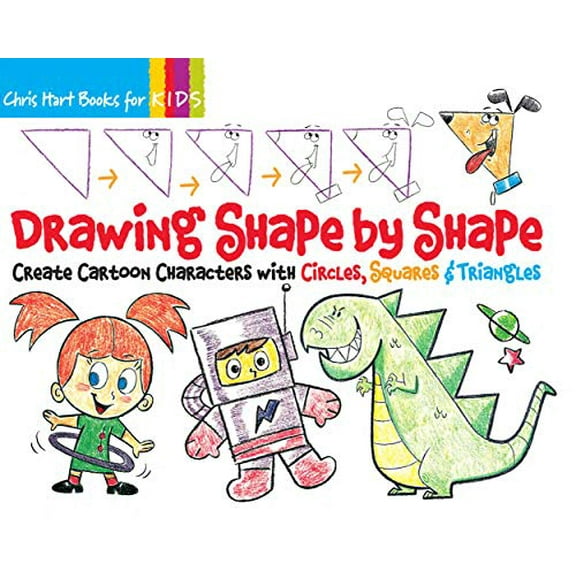 Pre-Owned Drawing Shape by Shape: Create Cartoon Characters with Circles, Squares & Triangles, Easy How to Draw Dogs, Cats, Horses, Monsters, Robots, an (Spiral-bound) 1936096412 9781936096411
