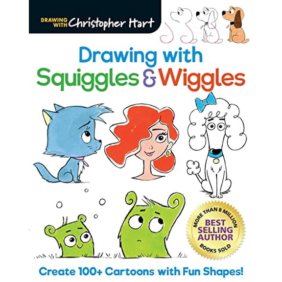 Pre-Owned Drawing with Squiggles & Wiggles: Create 100+ Cartoons with Fun Shapes, Easy How to Draw Horses, (Paperback) by Christopher Hart