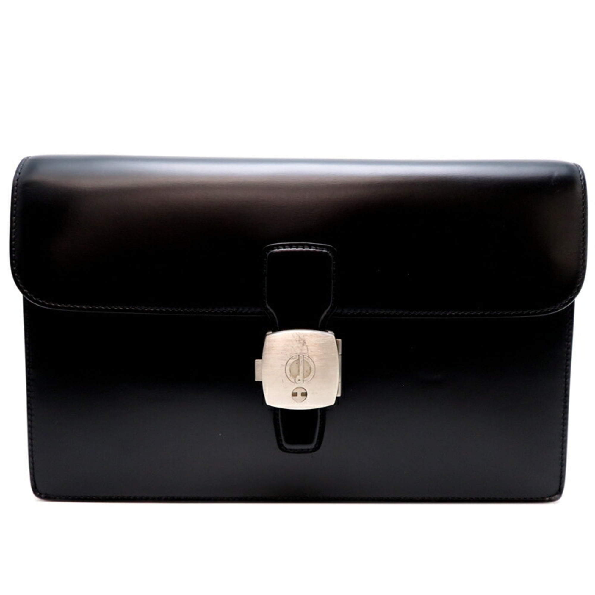 Pre-Owned Dunhill Men's Leather Handbag Black (Fair Pre-Owned Dunhill Men's Leather Handbag Black (Fair