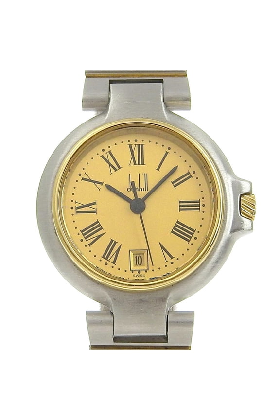 Pre-Owned Dunhill Millennium Watch Stainless Steel x Gold Plated Swiss Made Silver/Gold Quartz Analog Display Dial Women's (Fair)