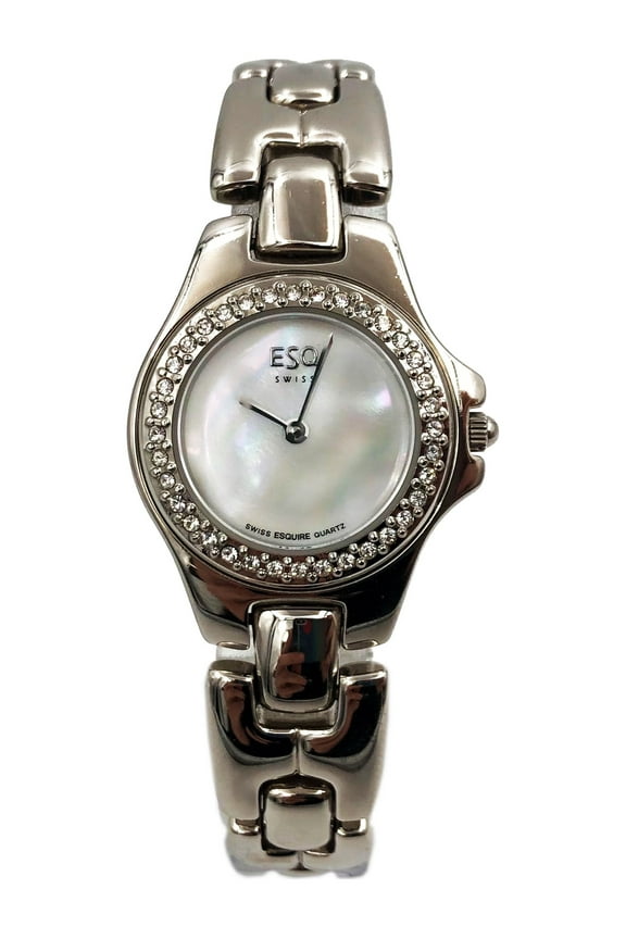 Pre-Owned ESQ Movado MOP Dial Steel Quarts Ladies Watch 100533A (Good)