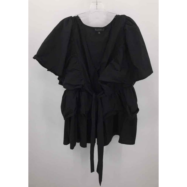 Pre-Owned Eloquii Black Size 18 Tunic Blouse - Walmart.com