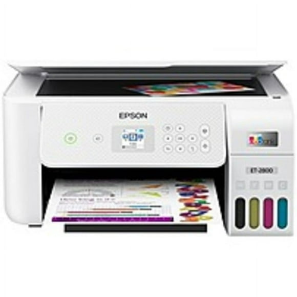 Pre-Owned Epson EcoTank ET-2800 Inkjet Multifunction Printer - Color - Copier/Printer/Scanner - 5760 x 1440 dpi Print - 120 sheets Input - Color Scanner - 1200 dpi Optical Scan - Wireless LAN (Good)