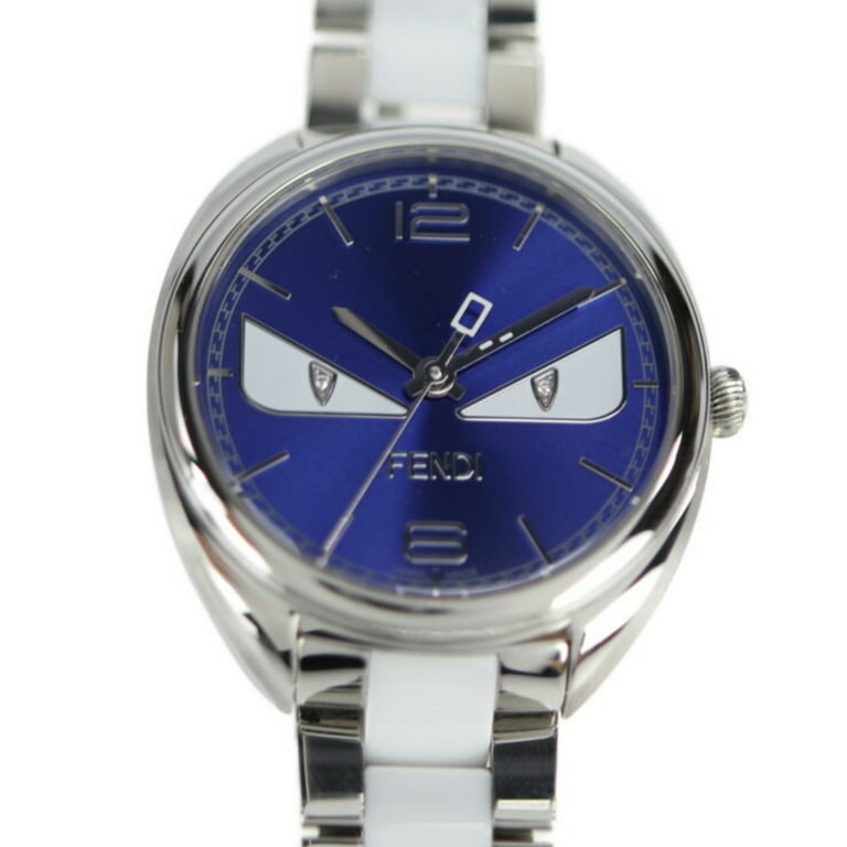 Pre Owned FENDI Fendi Bugs Monster Watch 002 21000M 510 Stainless Steel Ceramic Silver Blue White Good Walmart