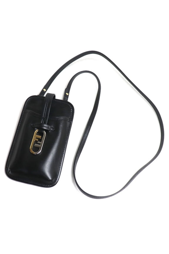 Pre-Owned FENDI Phone Pouch Black 7VS131 Ladies (Good)