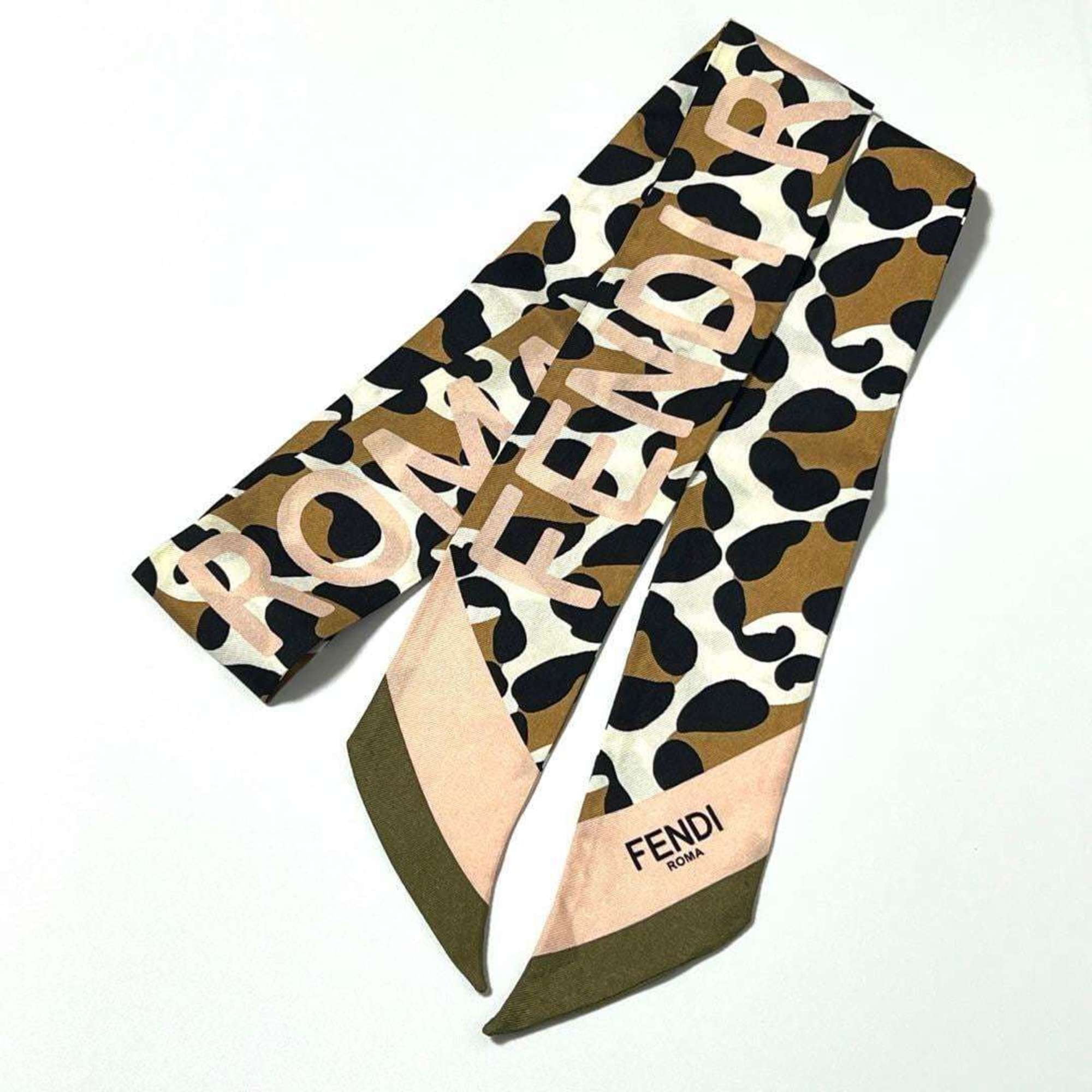 Pre Owned FENDI Women s Wrappy Scarf Bandana Silk Good