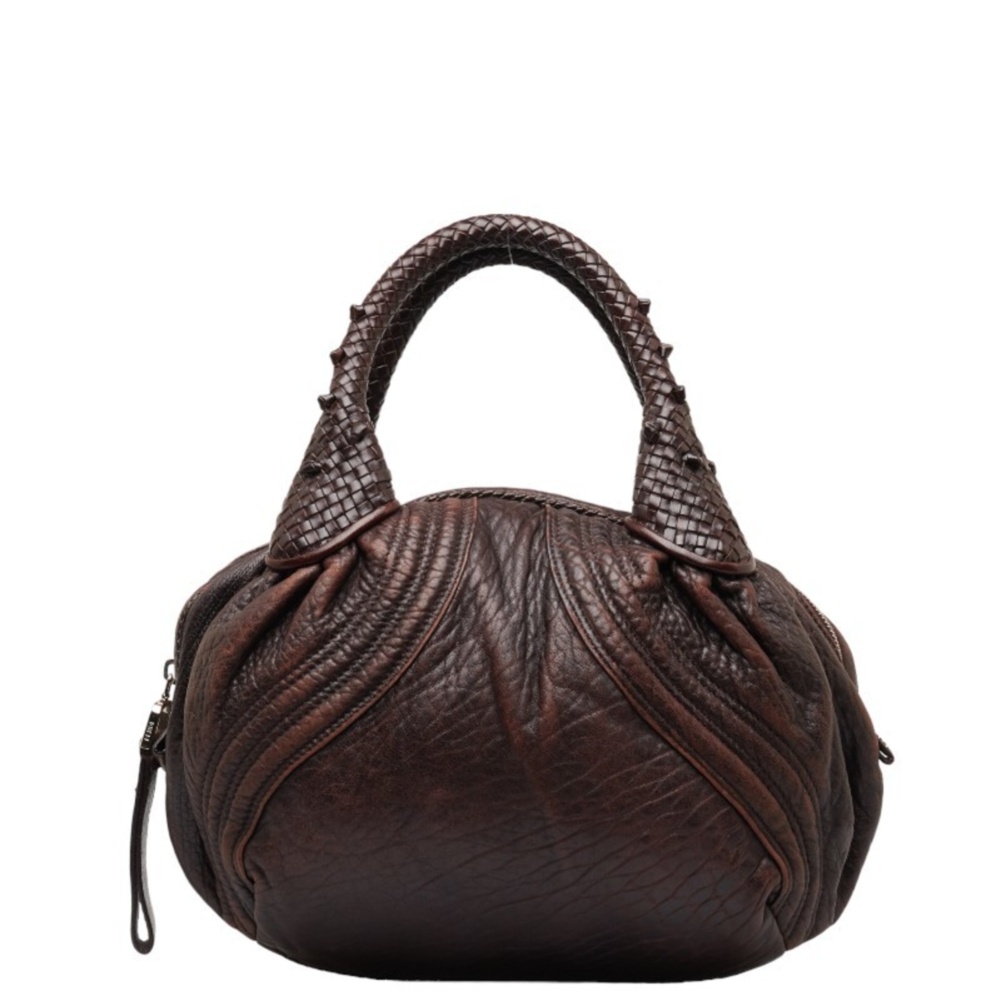 Pre Owned FENDI ZUCCA SPY BAG HANDBAG 8BL078 BROWN BEIGE LEATHER WOMEN S Fair Walmart