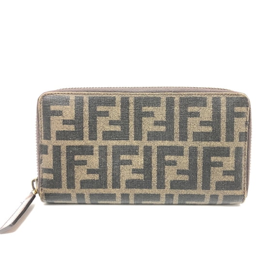 Pre-Owned Fendi 7M0174 Zip Around Long Wallet Long Wallet Brown GoldHardware (Good)